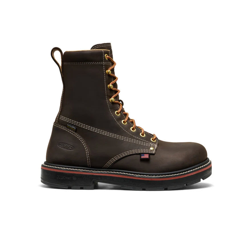 KEEN COMPOSITE TOE 8 INCH LIBERTY 90 DEGREE WATERPROOF USA BOOT COFFEEBEAN - MENS