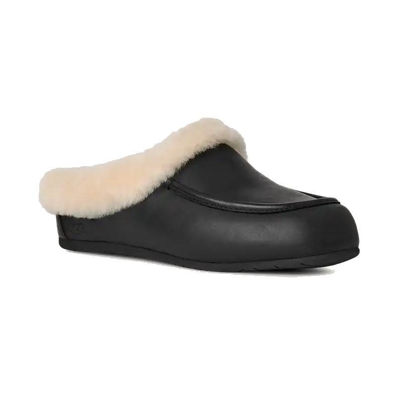 UGG ANSLEY MULE LEATHER BLACK - WOMENS