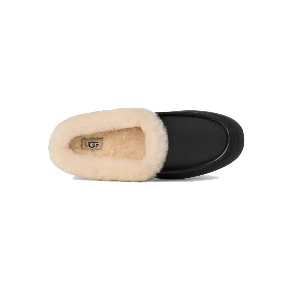 UGG ANSLEY MULE LEATHER BLACK - WOMENS