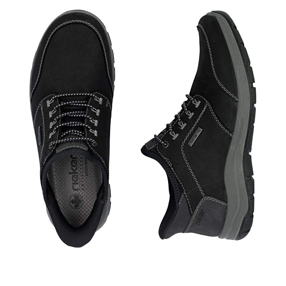 RIEKER HANDS FREE OXFORD SLIP ON BLACK NUBUCK - MENS