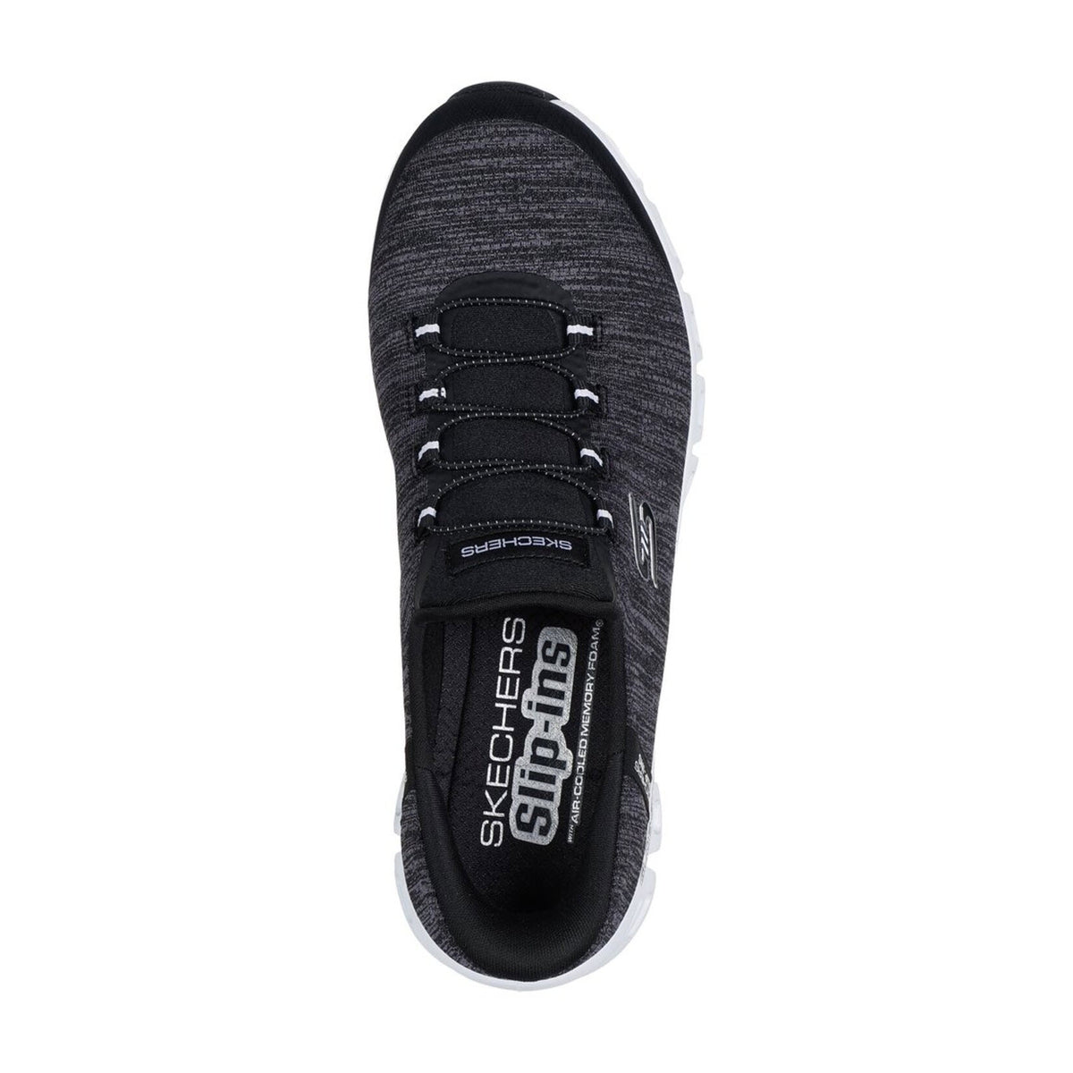 SKECHERS SLIP-INS GLIDE STEP BLACK/WHITE - WOMENS