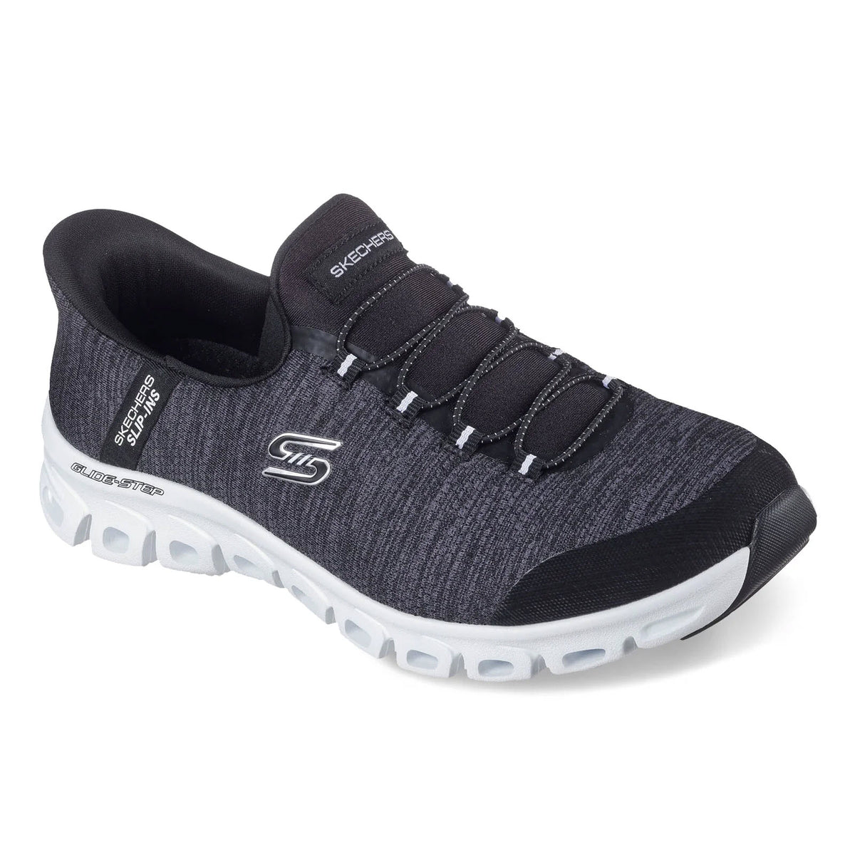 SKECHERS SLIP-INS GLIDE STEP BLACK/WHITE - WOMENS