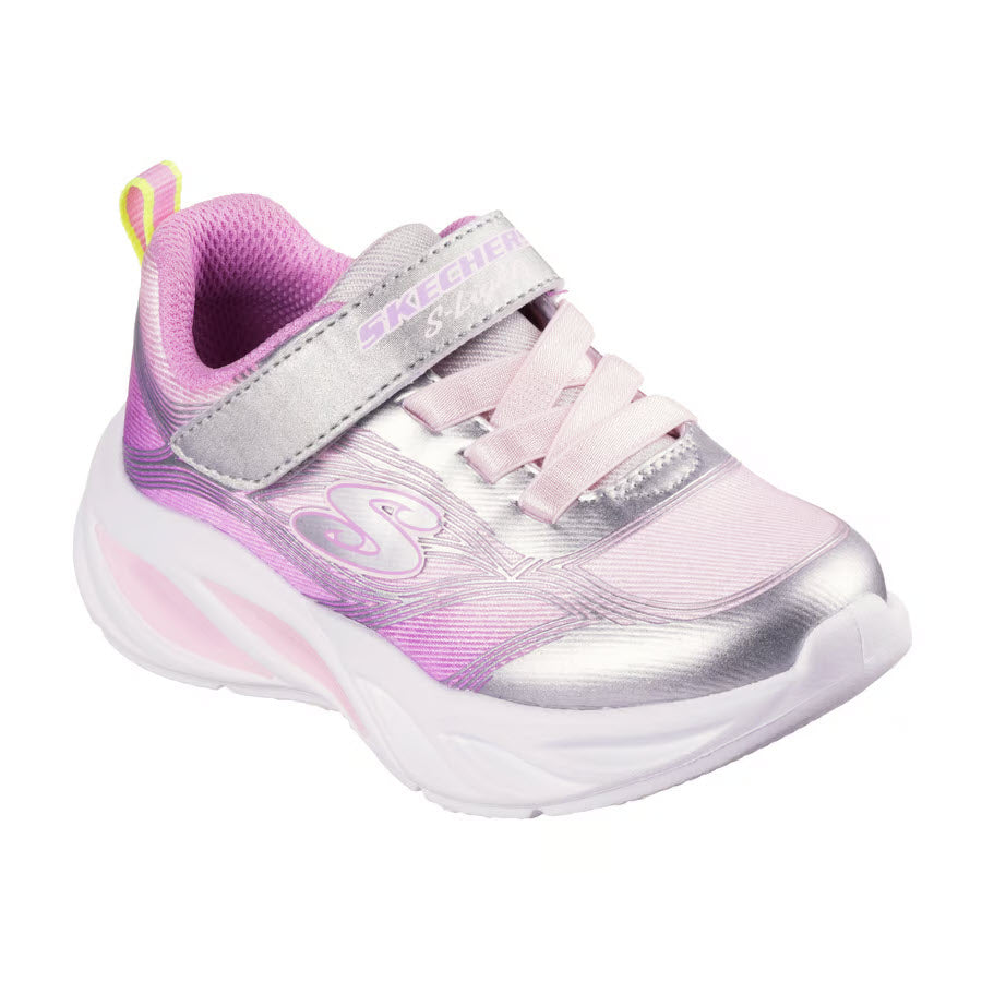 SKECHERS S LIGHTS COSMIC GLOW SILVER MULTI - KIDS