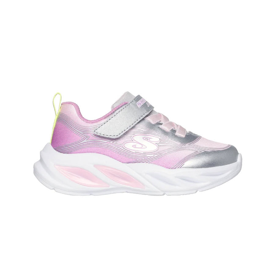 SKECHERS S LIGHTS COSMIC GLOW SILVER MULTI - KIDS