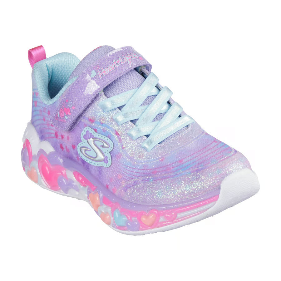 SKECHERS S-LIGHTS ETERNAL HEART LIGHTS LAVENDAR MULTI - KIDS
