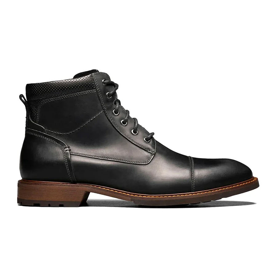 FLORSHEIM LODGE CAP TOE LACE UP BLACK - MENS