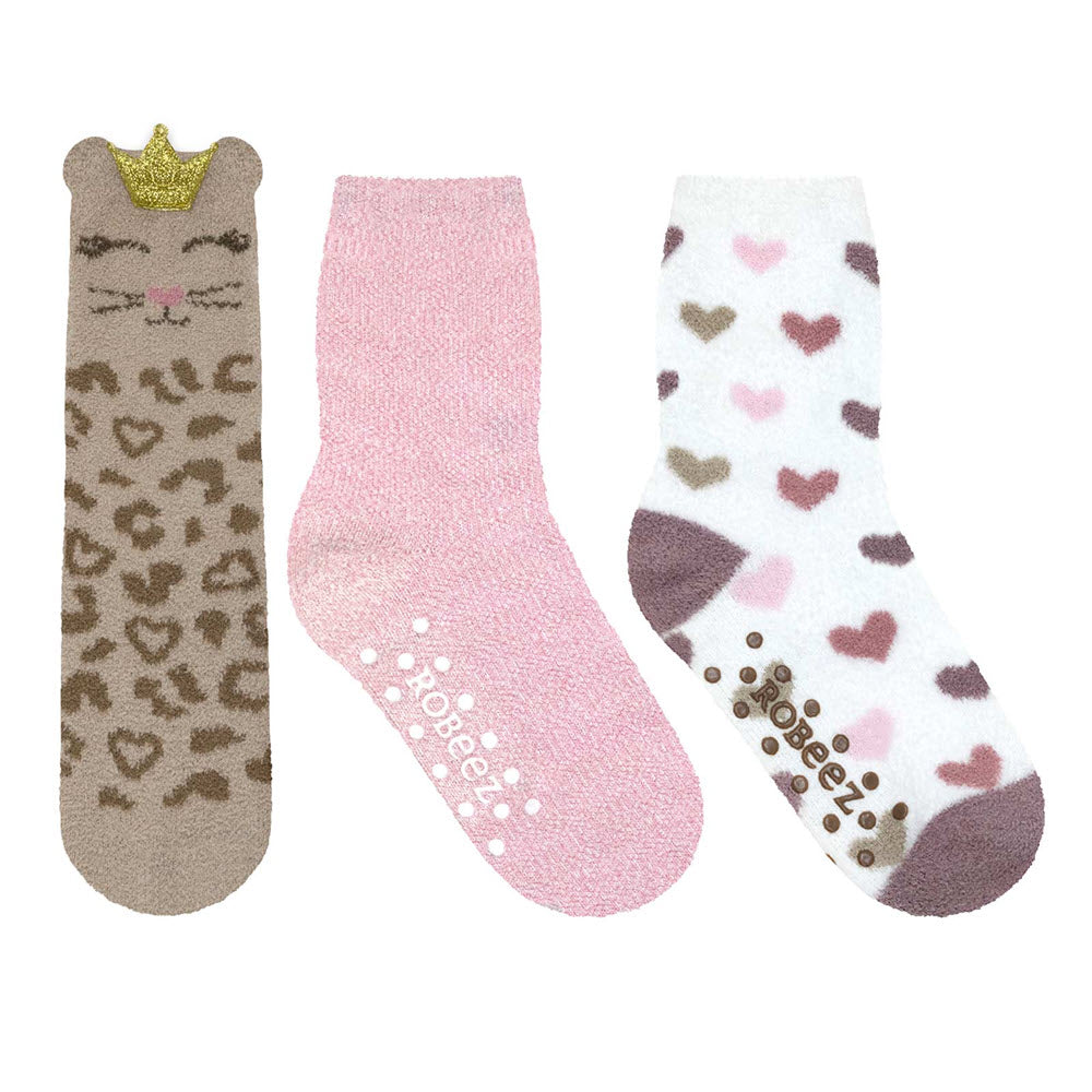 ROBEEZ PRINCESS CAT COZIES CREW SOCKS 3 PACK - KIDS