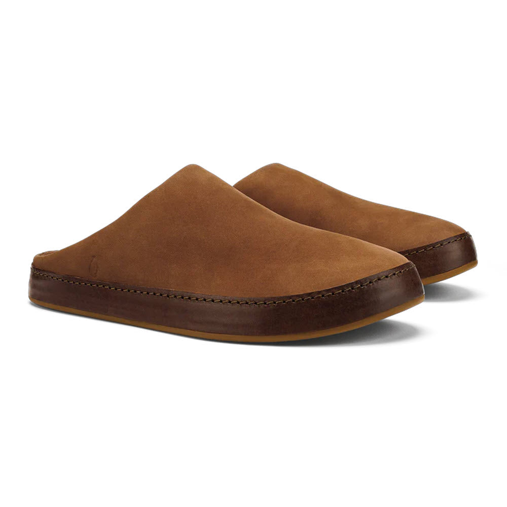 OLUKAI KU'U MULE SLIPPER SUEDE TOFFEE DARK JAVA - MENS