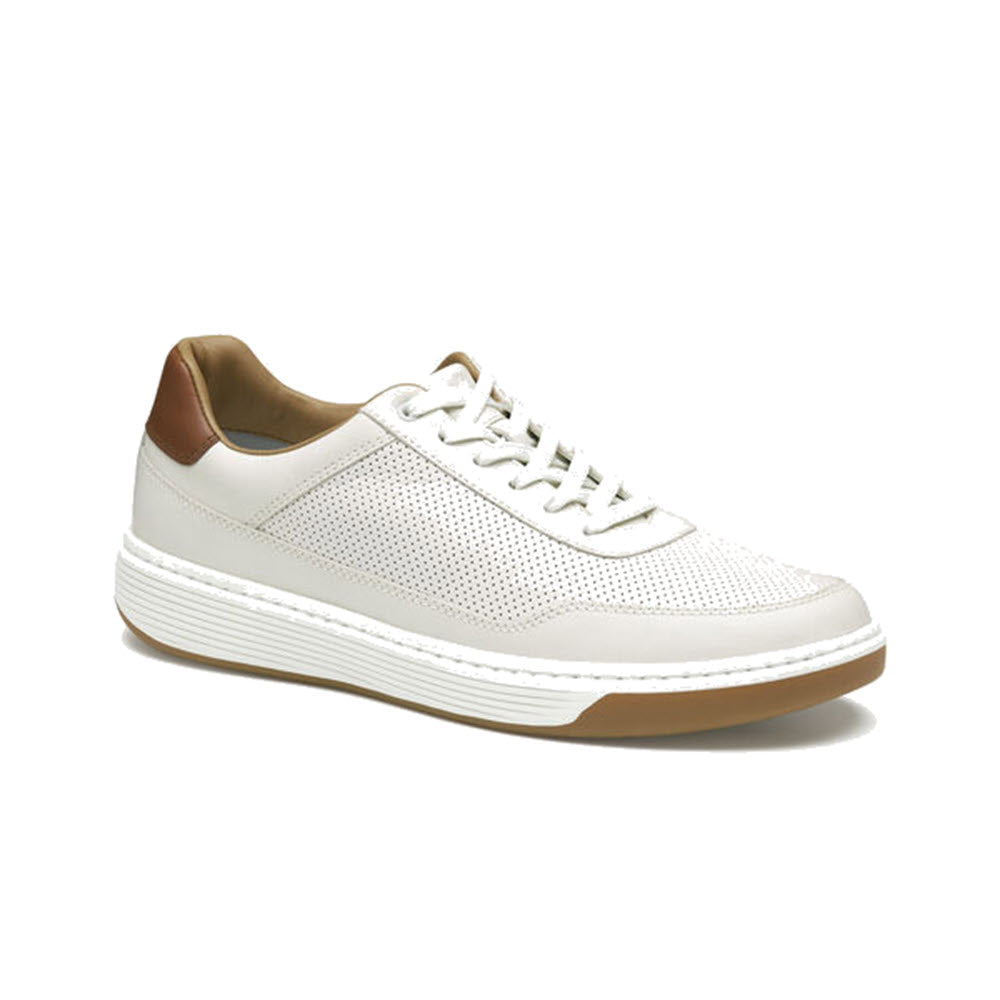 JOHNSTON & MURPHY ANDERS PERFED U THROAT LACE OXFORD WHITE - MENS