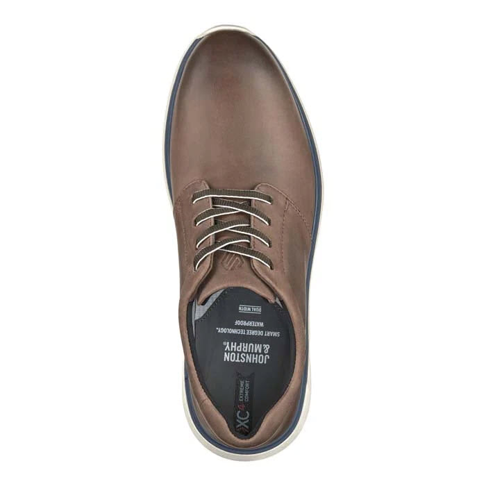 JOHNSTON & MURPHY XC4 PRENTISS PLAIN TOE LACE OXFORD STONE - MENS
