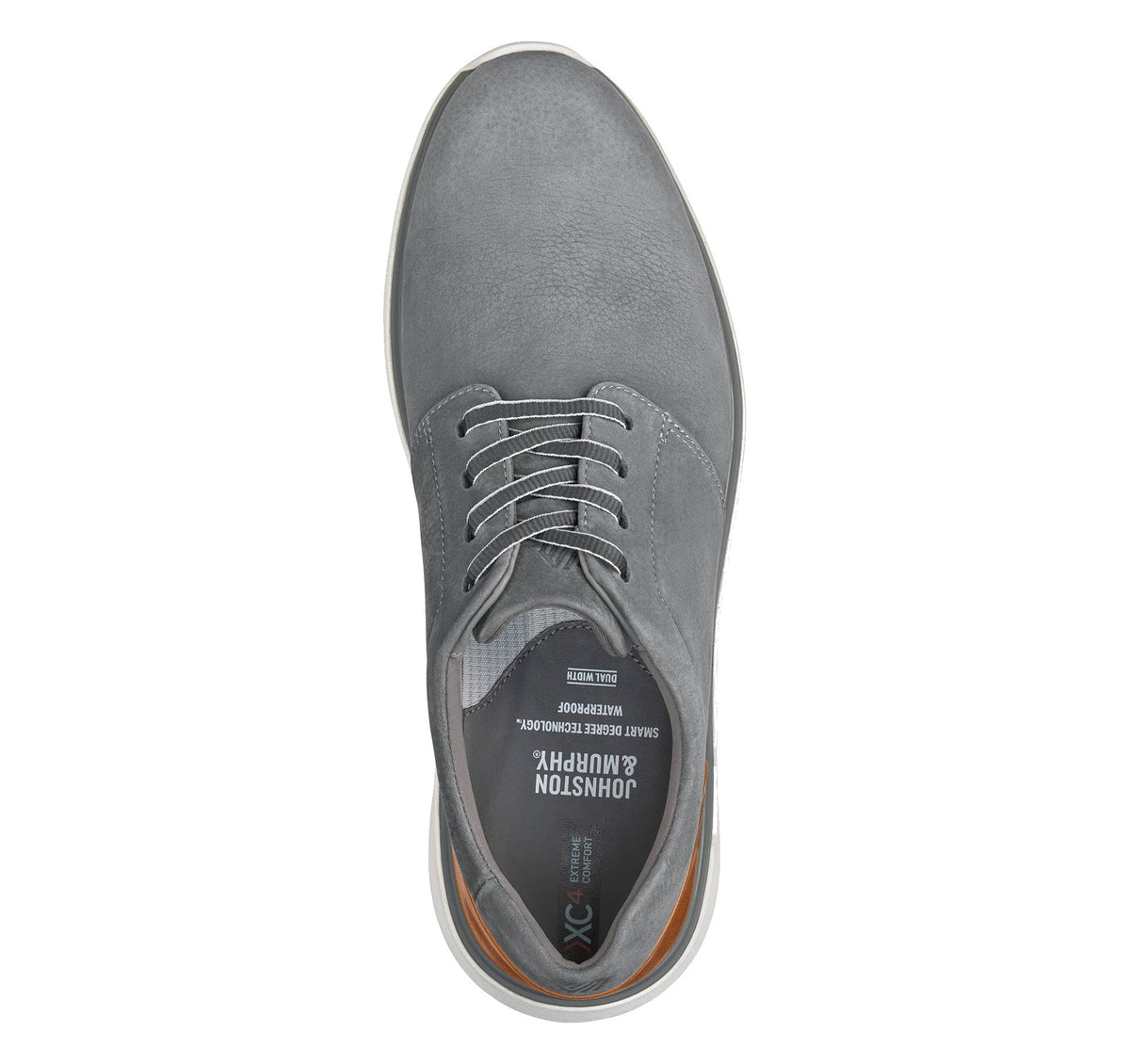 JOHNSTON & MURPHY XC4 PRENTISS PLAIN TOE LACE OXFORD GRAY - MENS