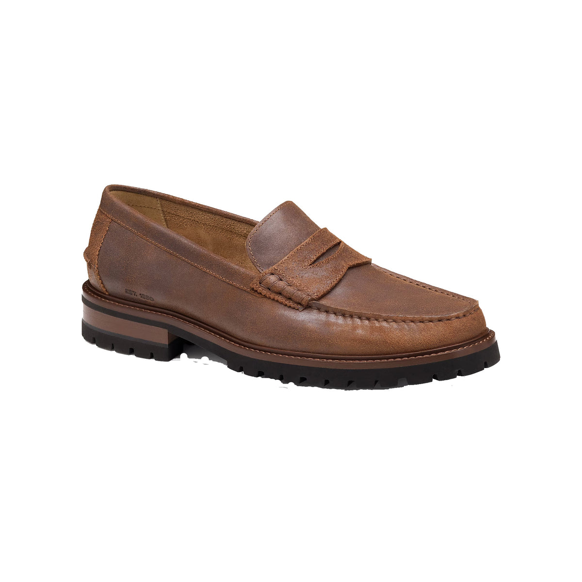 JOHNSTON & MURPHY COLLIER SLIP ON PENNY LOAFER BROWN BOMBER 