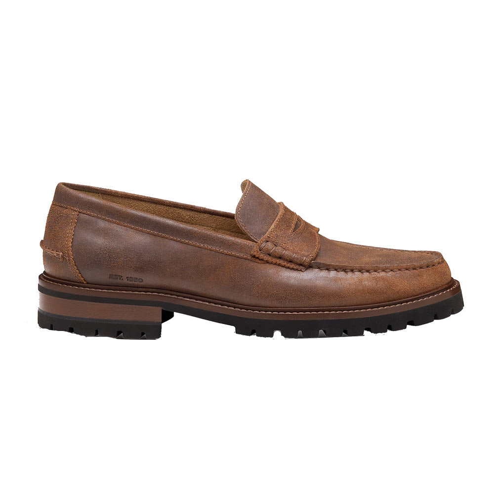 JOHNSTON & MURPHY COLLIER SLIP ON PENNY LOAFER BROWN BOMBER - MENS