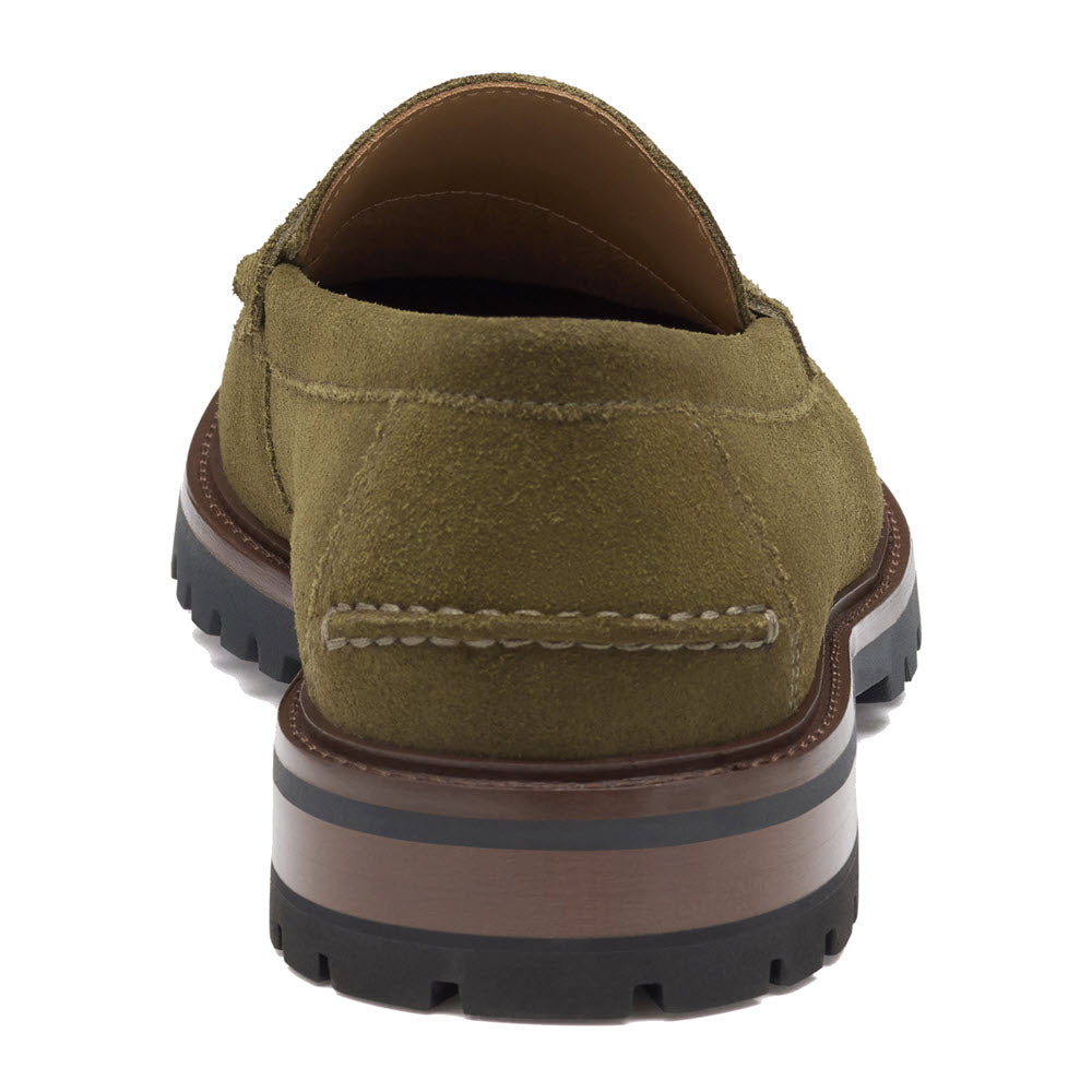 JOHNSTON & MURPHY COLLIER SLIP ON PENNY LOAFER OLIVE SUEDE - MENS
