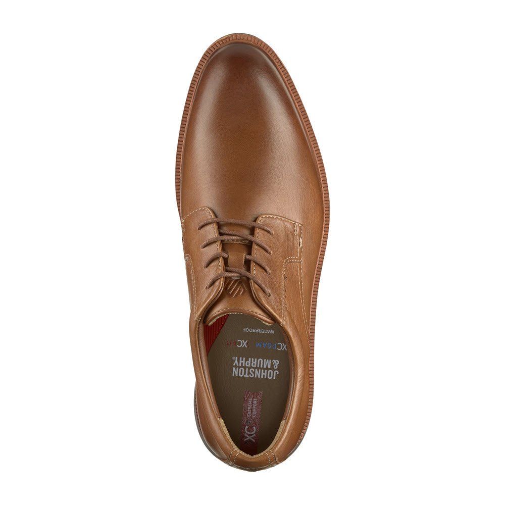 JOHNSTON & MURPHY XC+ PARKER PLAIN TOE OXFORD TAN - MENS