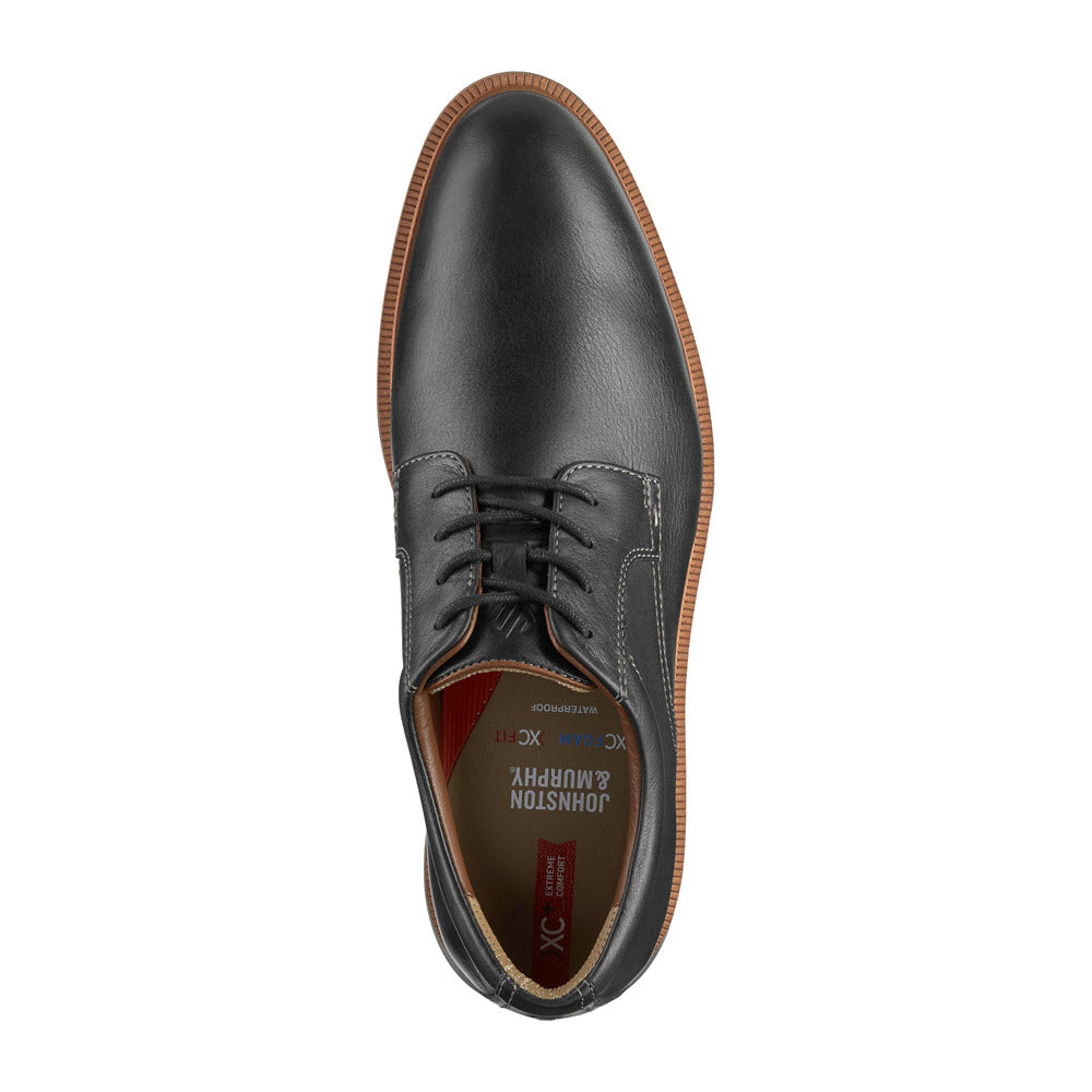 JOHNSTON & MURPHY XC+ PARKER PLAIN TOE OXFORD BLACK - MENS