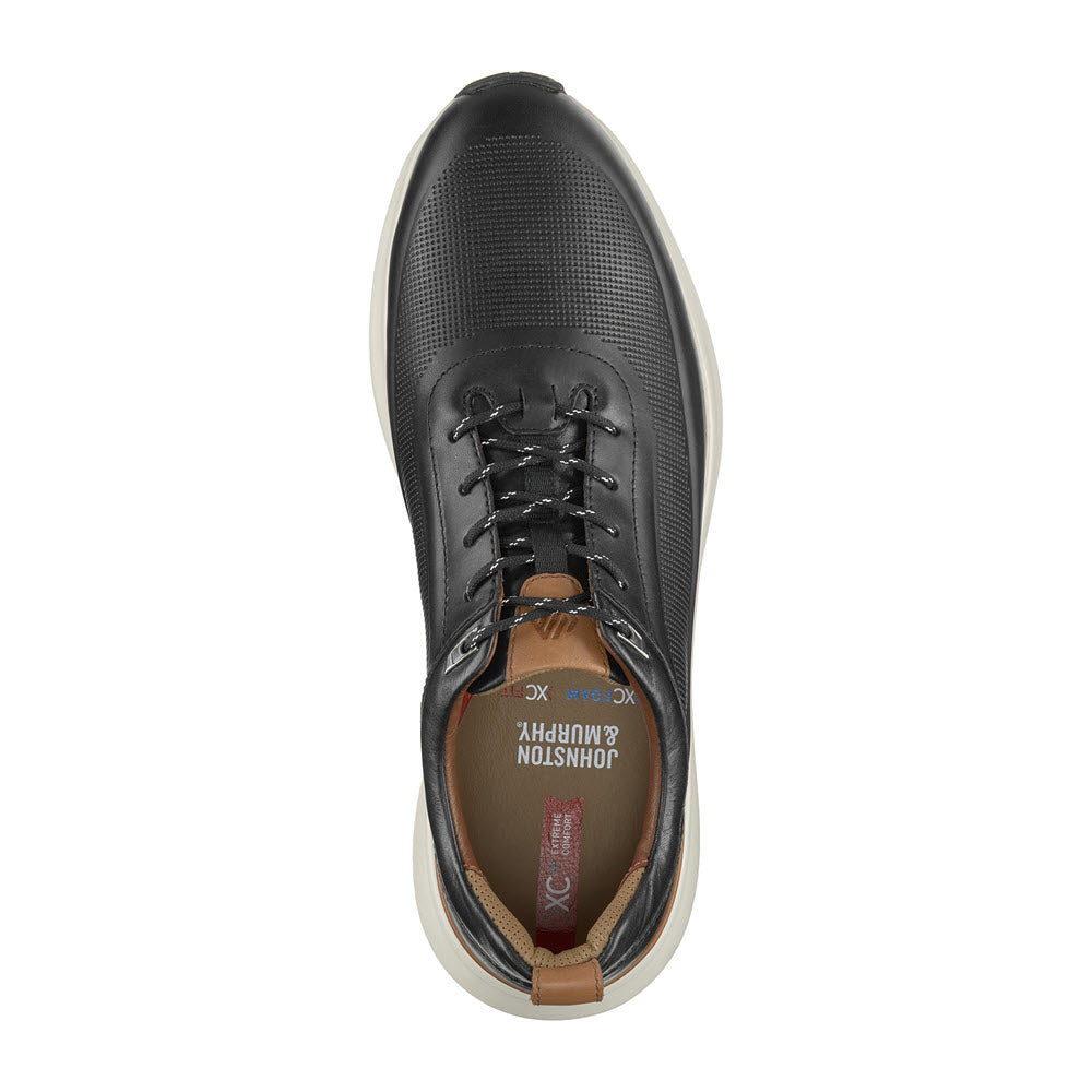 JOHNSTON & MURPHY XC+ DECLAN U THROAT WATERPROOF LACE OXFORD BLACK - MENS