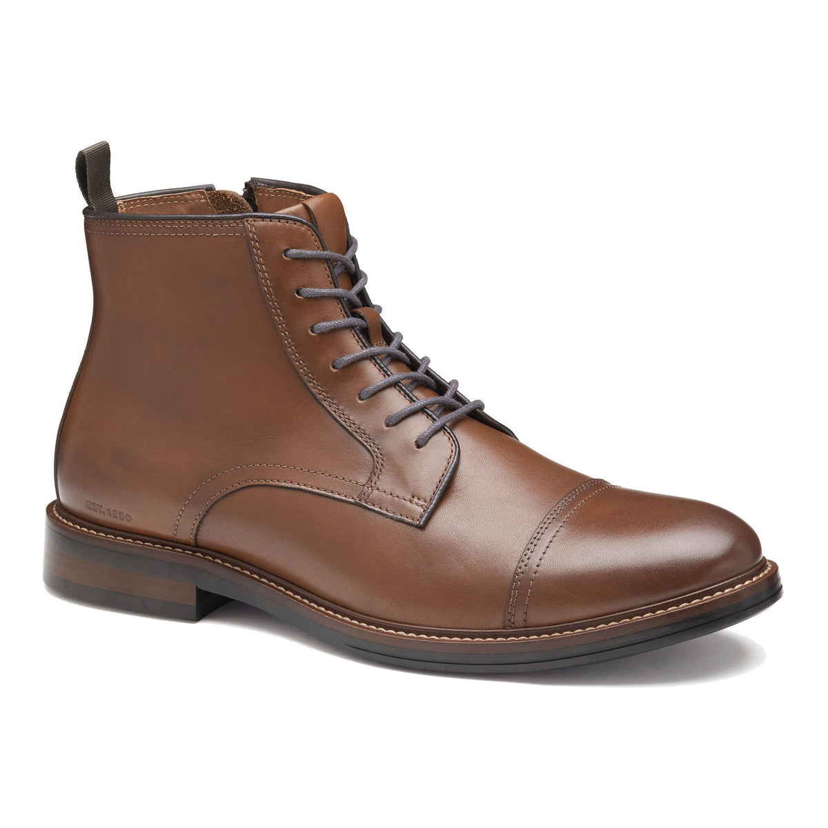 JOHNSTON & MURPHY XC+ DURHAM CAP TOE WATERPROOF BOOT COGNAC - MENS