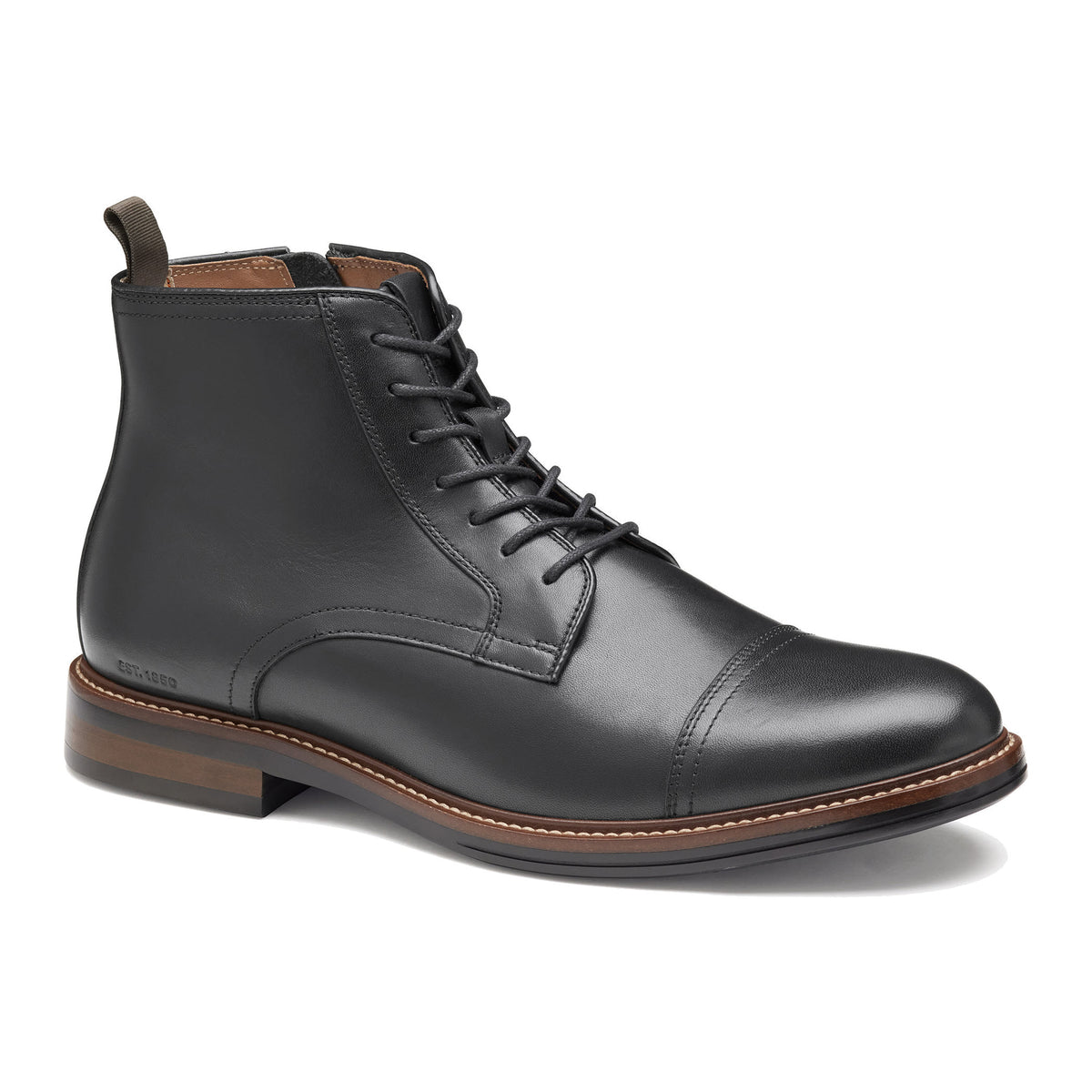 JOHNSTON & MURPHY XC+ DURHAM CAP TOE WATERPROOF BOOT BLACK - MENS