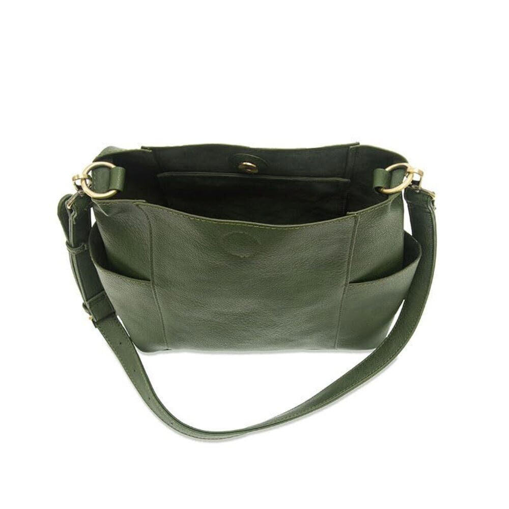 JOY SUSAN KAYLEIGH SIDE POCKET BUCKET BAG DARK OLIVE