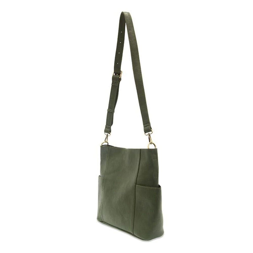 JOY SUSAN KAYLEIGH SIDE POCKET BUCKET BAG DARK OLIVE