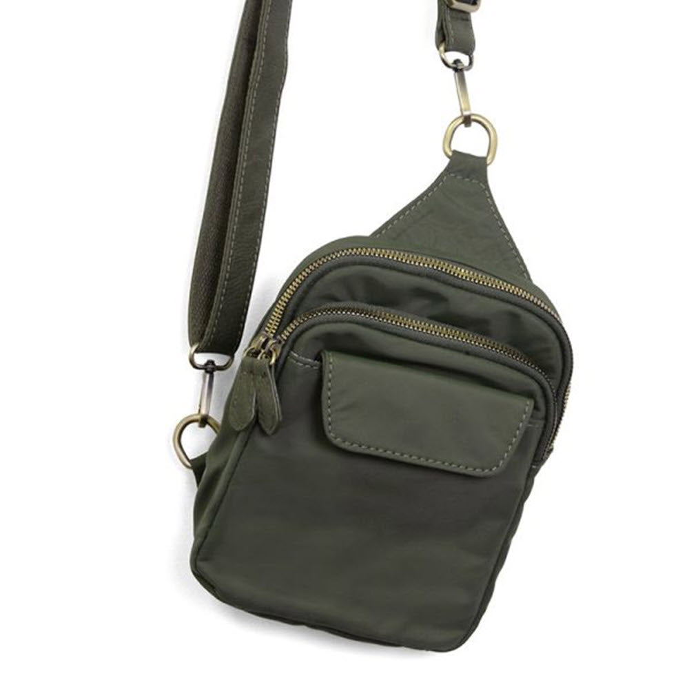JOY SUSAN CELIA NYLON TRAVEL SLING BAG PINE