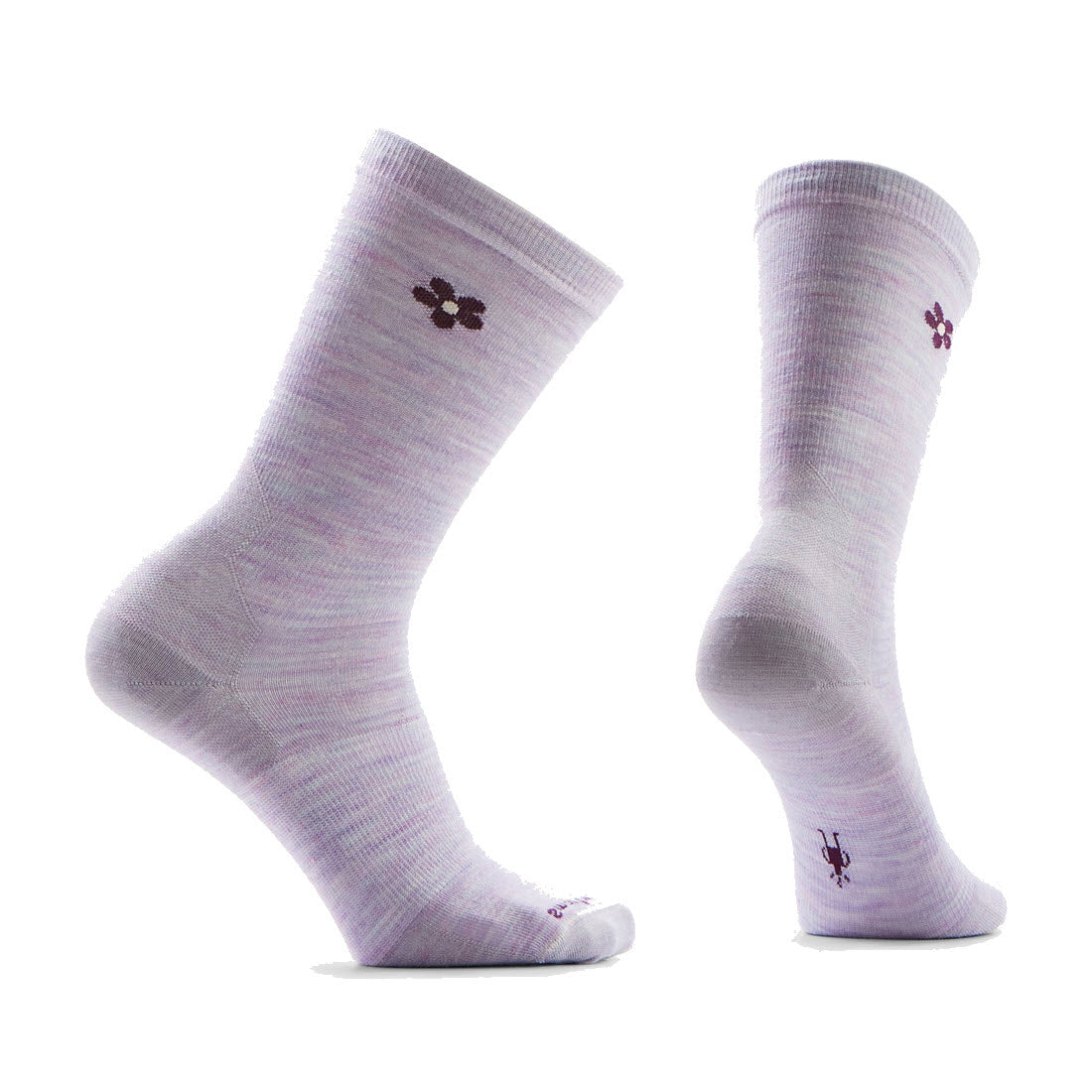 SMARTWOOL GROOVY BLOOM CREW SOCKS PURPLE IRIS - WOMENS