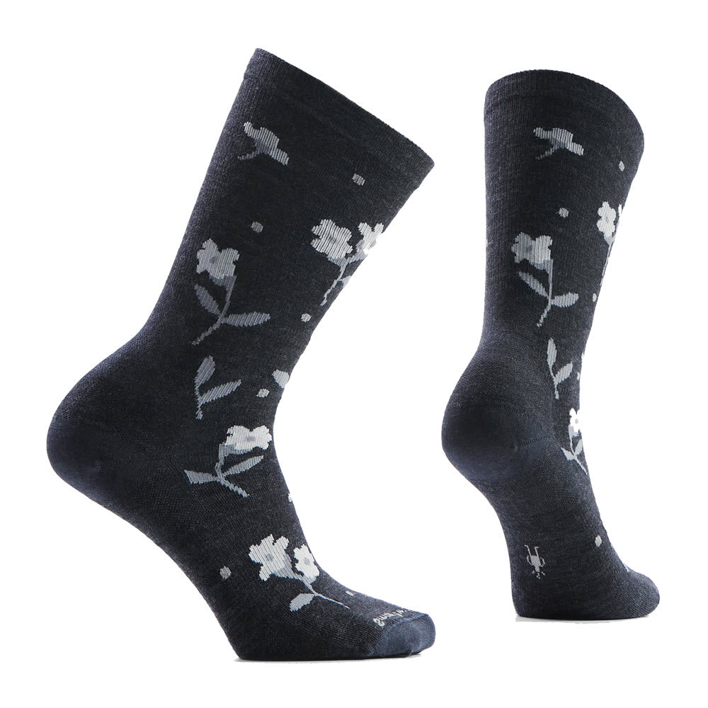 SMARTWOOL GARDEN GALA CREW SOCKS CHARCOAL - WOMENS