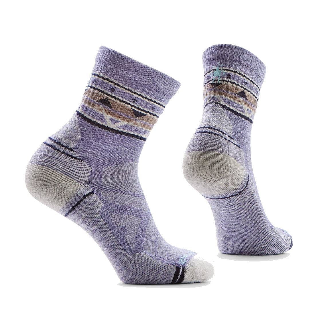 SMARTWOOL HIKE ZIG ZAG VALLEYMID CREW SOCKS CHALK VIOLET - WOMENS