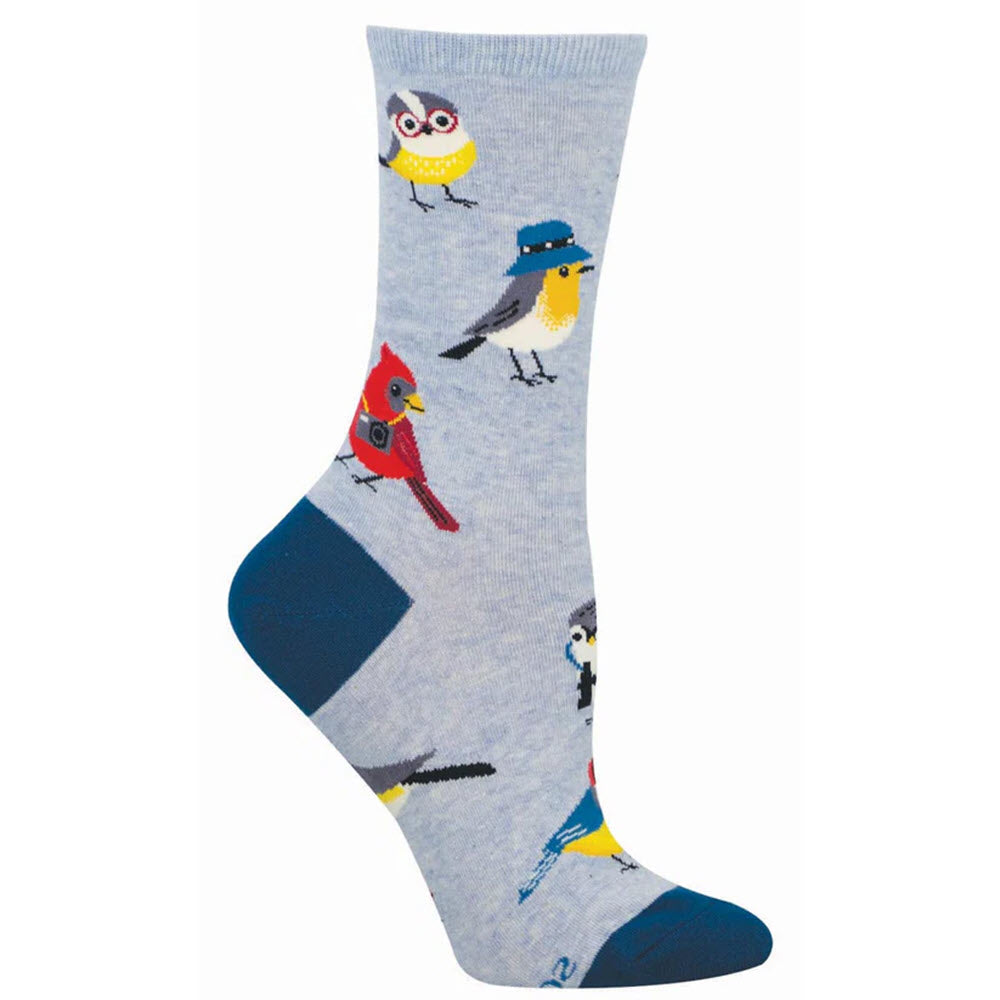 SOCKSMITH BIRD IS THE NERD CREW SOCKS BLUE - WOMENS