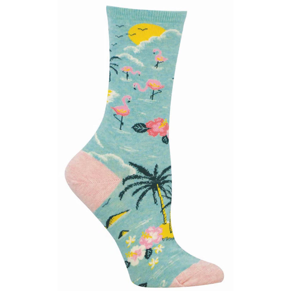SOCKSMITH BIRDS EYE VIEW CREW SOCKS BLUE - WOMENS