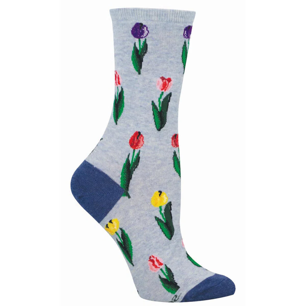 SOCKSMITH TULIPS CREW SOCKS BLUE - WOMENS