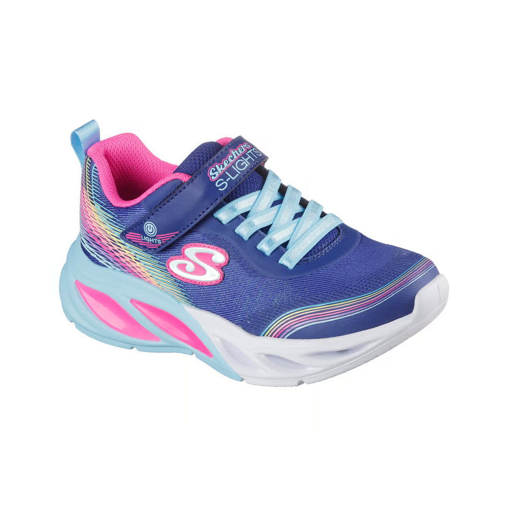 SKECHERS COSMIC GLOW NAVY MULTI - KIDS