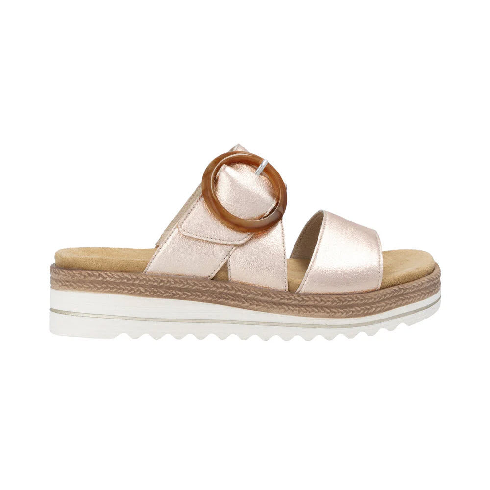 REMONTE TWO STRAP SANDAL REMOVABLE INSOLE METALLIC COPPER - WOMENS