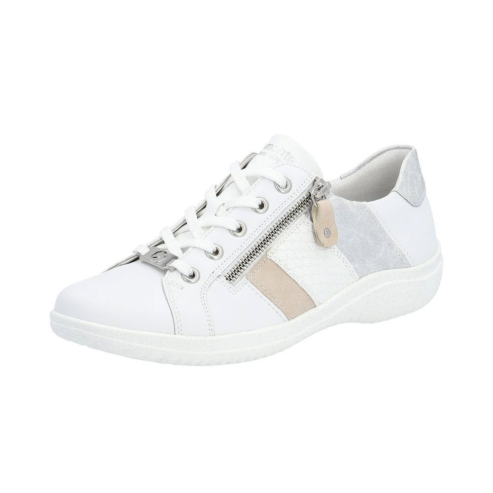 REMONTE SIDE ZIP SNEAKER ROSE WHITE ICE - WOMENS