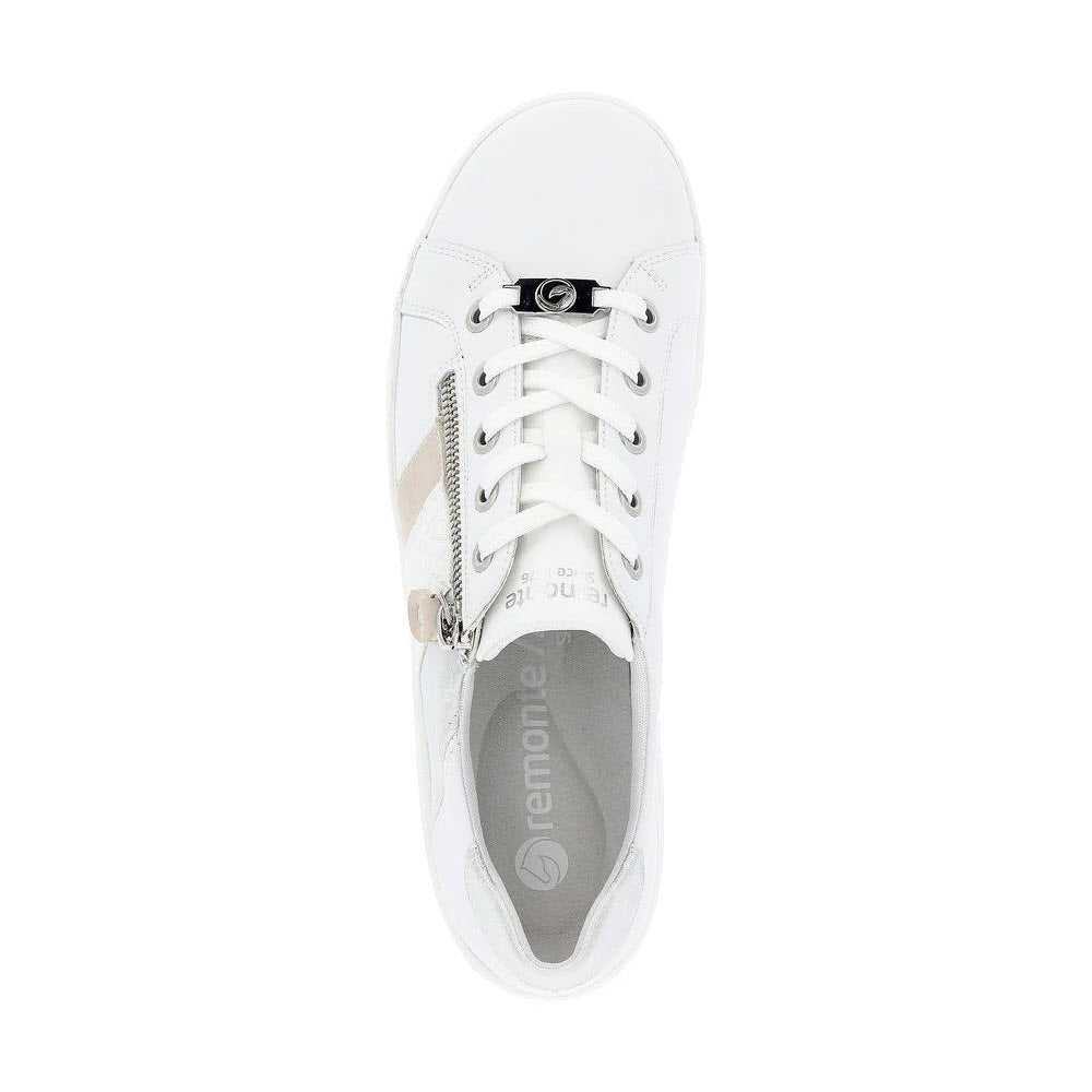 REMONTE SIDE ZIP SNEAKER ROSE WHITE ICE - WOMENS