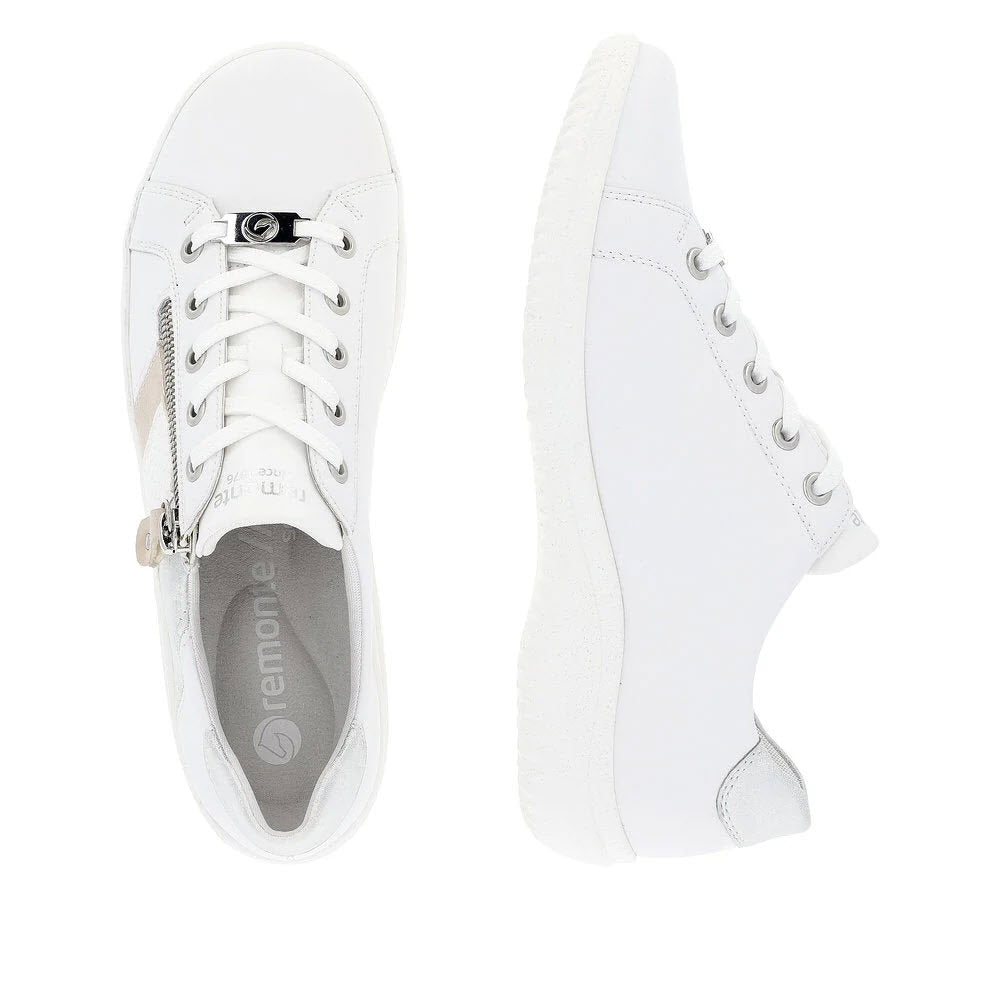 REMONTE SIDE ZIP SNEAKER ROSE WHITE ICE - WOMENS