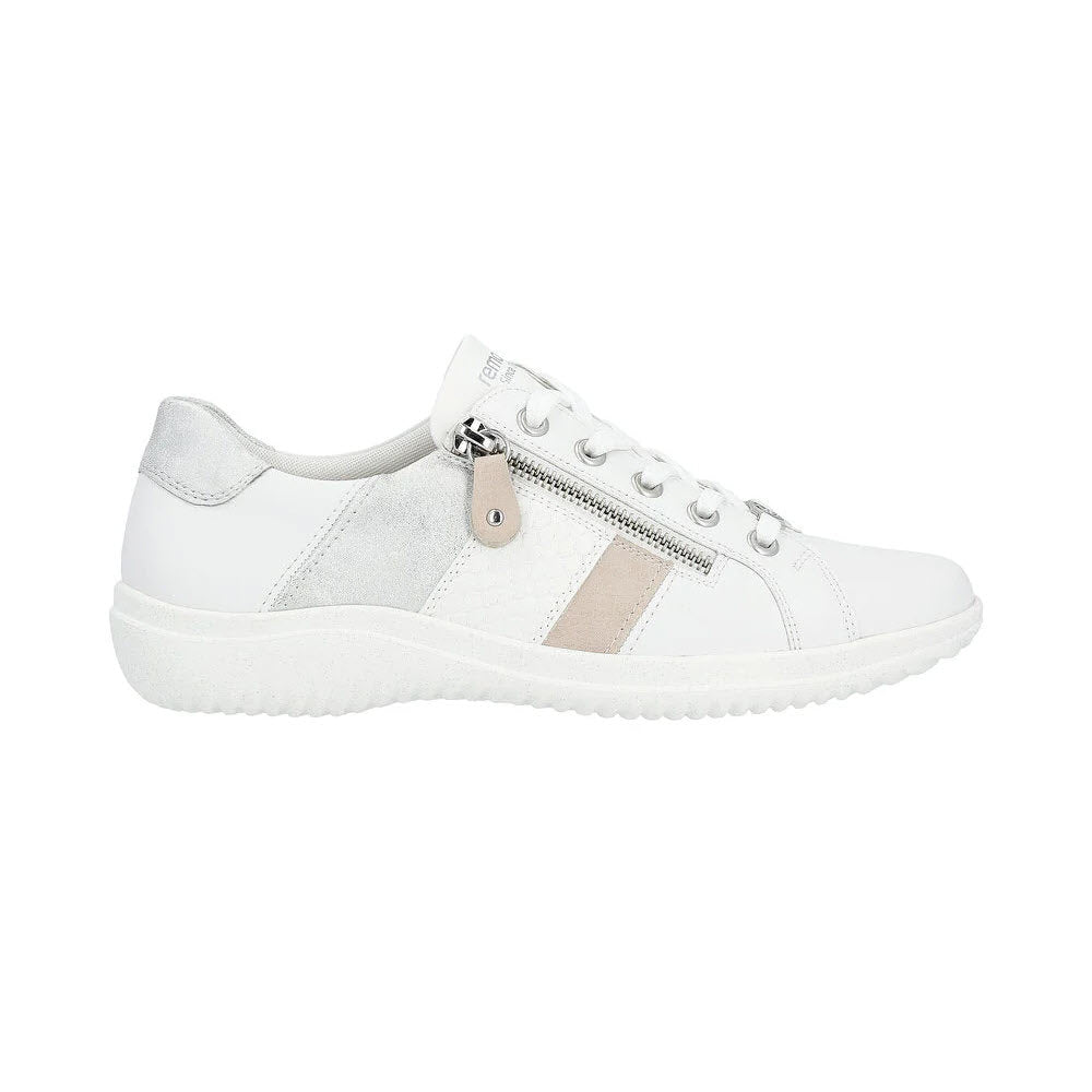 REMONTE SIDE ZIP SNEAKER ROSE WHITE ICE - WOMENS