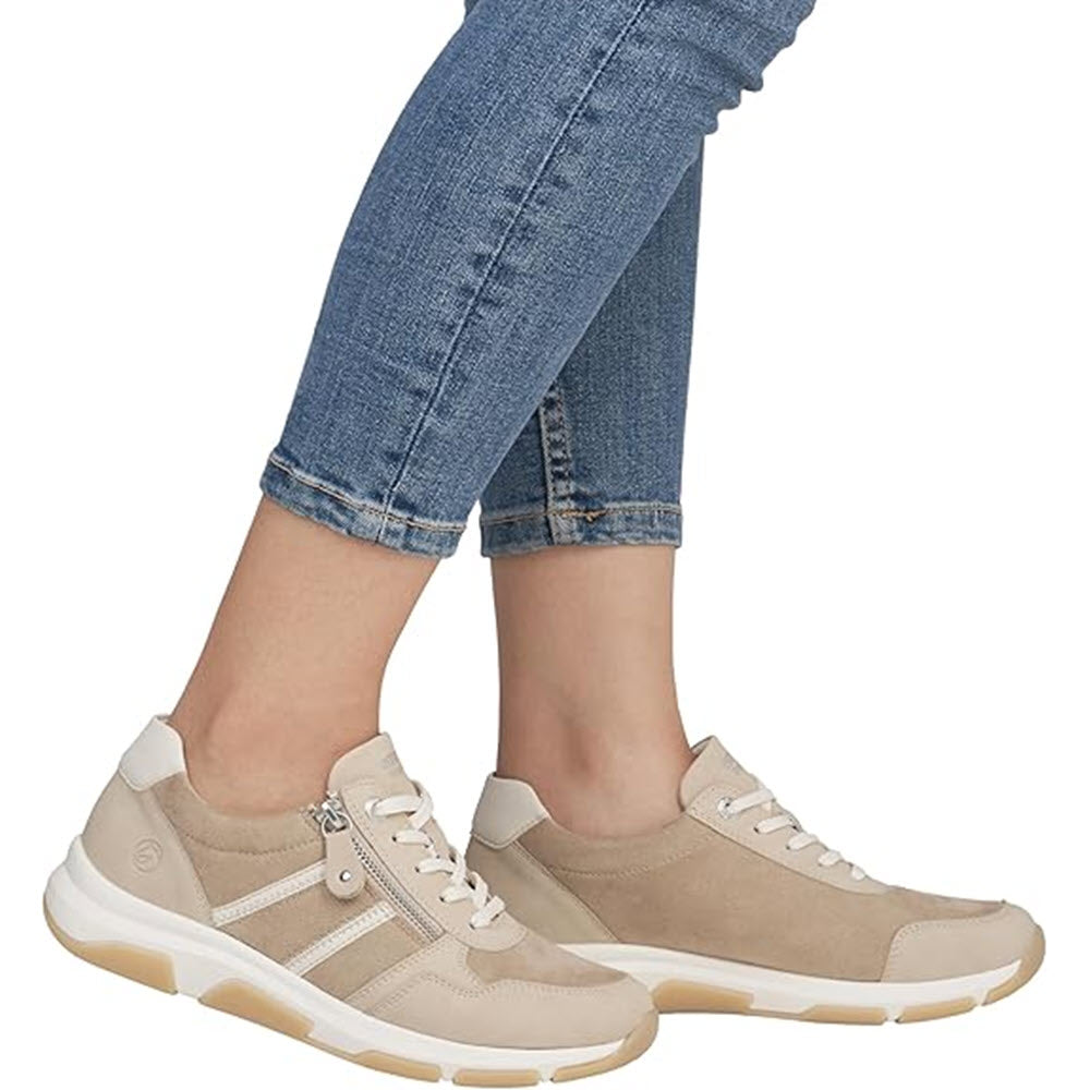 REMONTE ATHLEISURE SIDE ZIP STRETCH UPPER PEARL - WOMENS