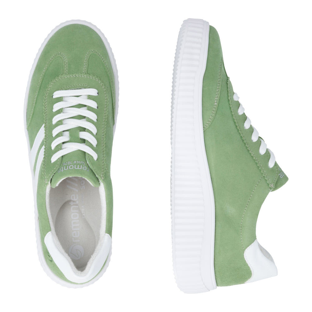 REMONTE SNEAKER T TOE GREEN WHITE - WOMENS