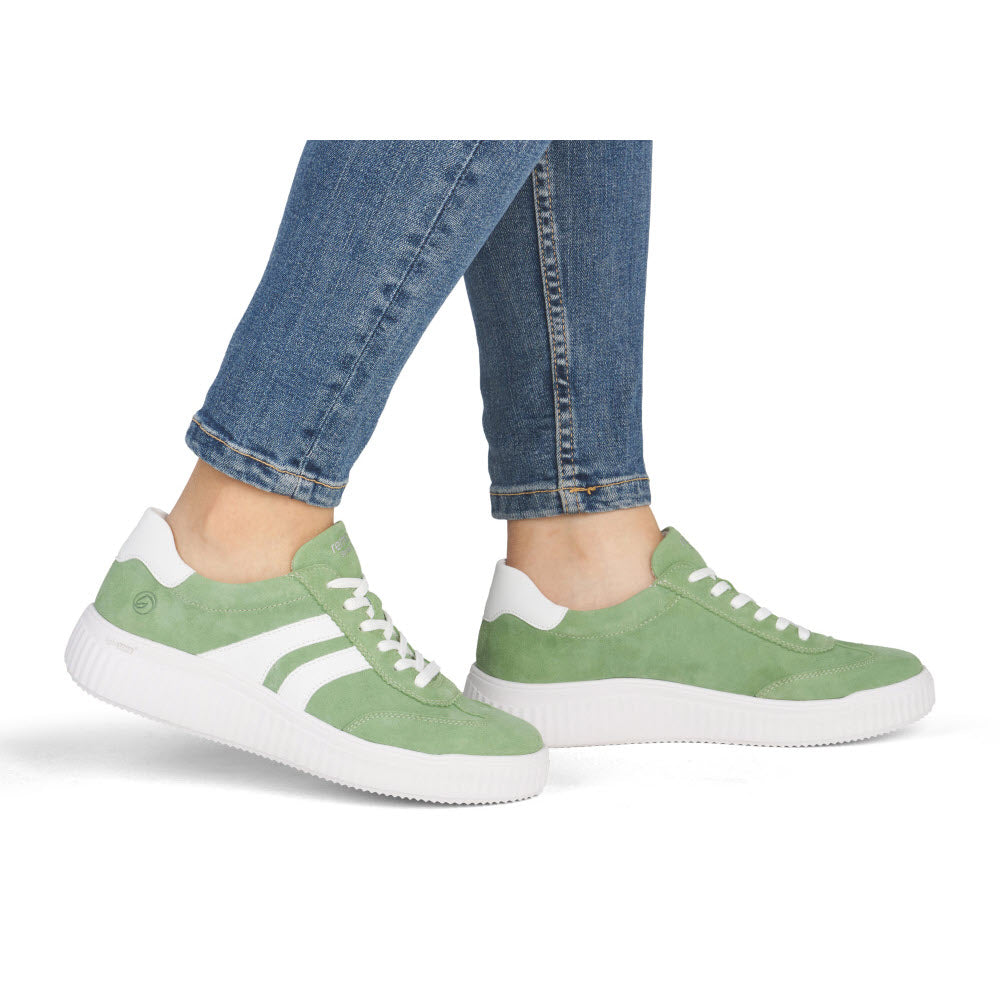 REMONTE SNEAKER T TOE GREEN WHITE - WOMENS