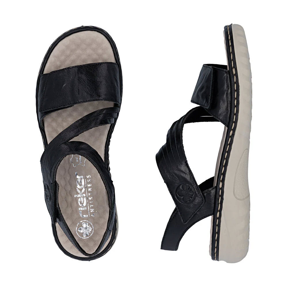 ASSYMETRICAL ADJUSTABLE STRAP SANDAL BLACK - WOMENS