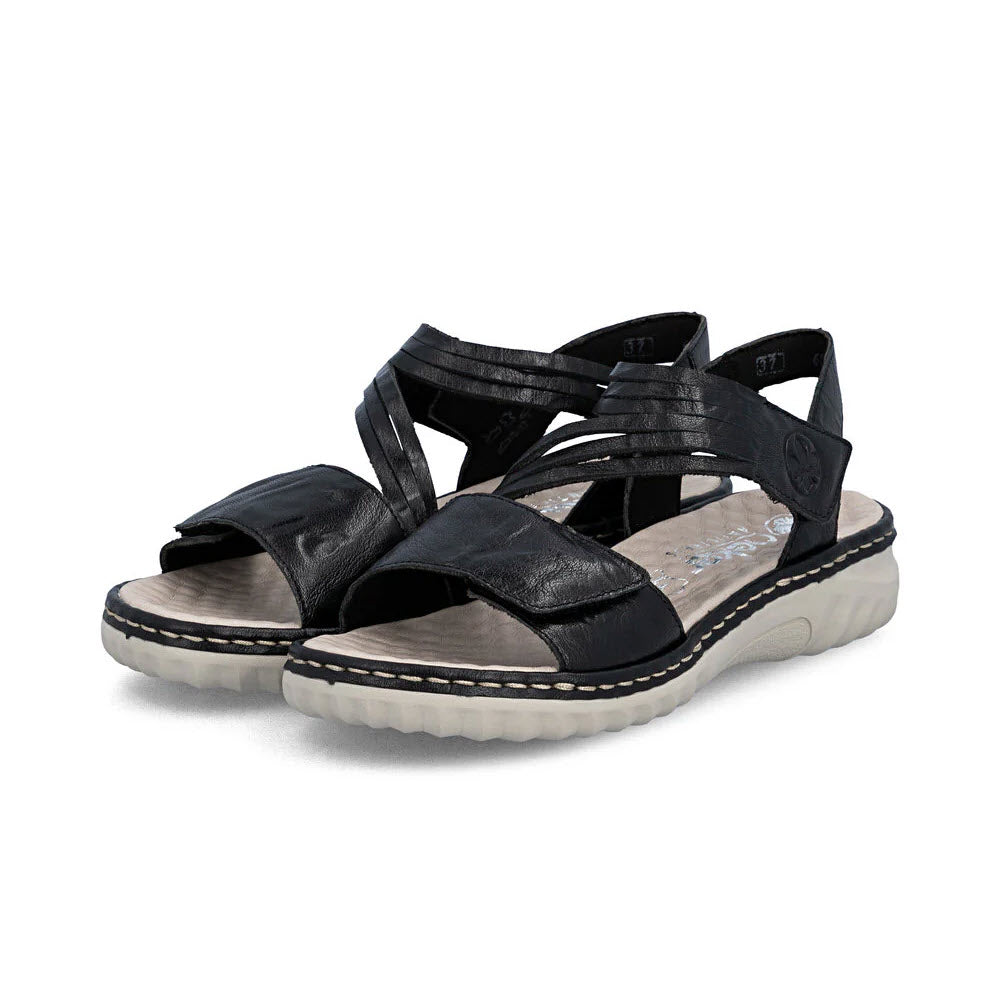 ASSYMETRICAL ADJUSTABLE STRAP SANDAL BLACK - WOMENS