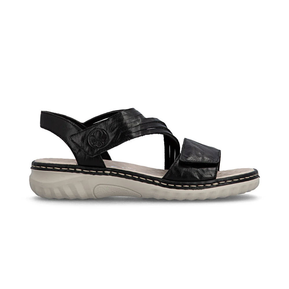ASSYMETRICAL ADJUSTABLE STRAP SANDAL BLACK - WOMENS