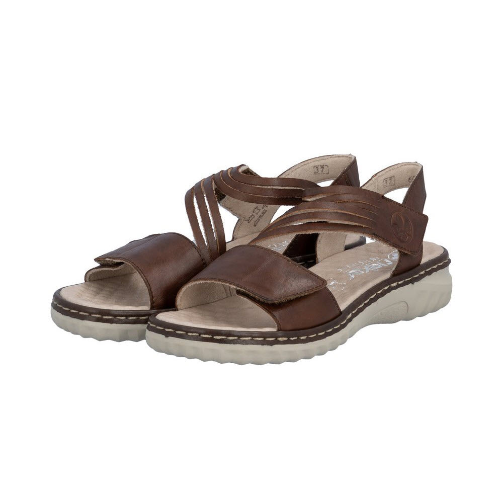ASSYMETRICAL ADJUSTABLE STRAP SANDAL BROWN - WOMENS