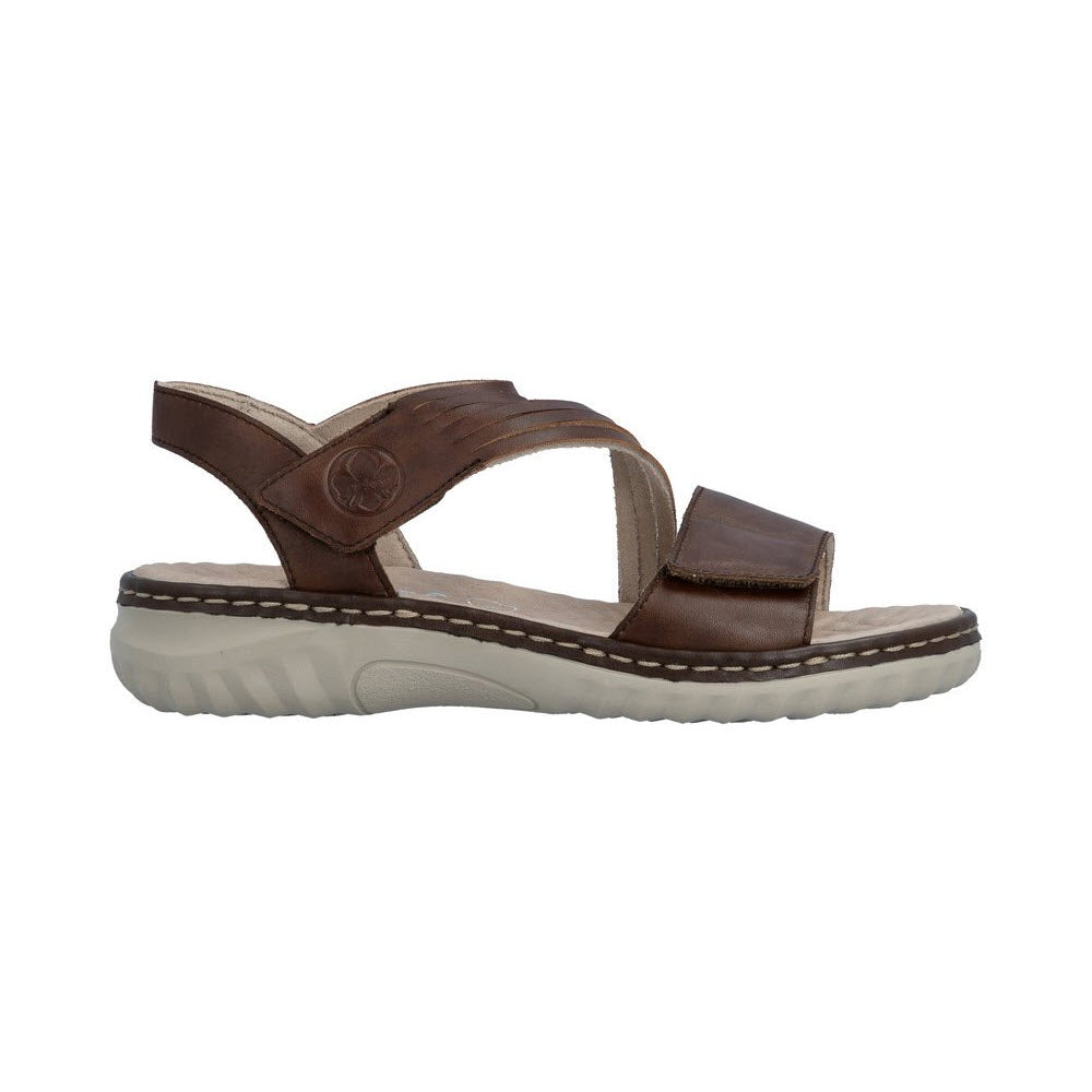 ASSYMETRICAL ADJUSTABLE STRAP SANDAL BROWN - WOMENS