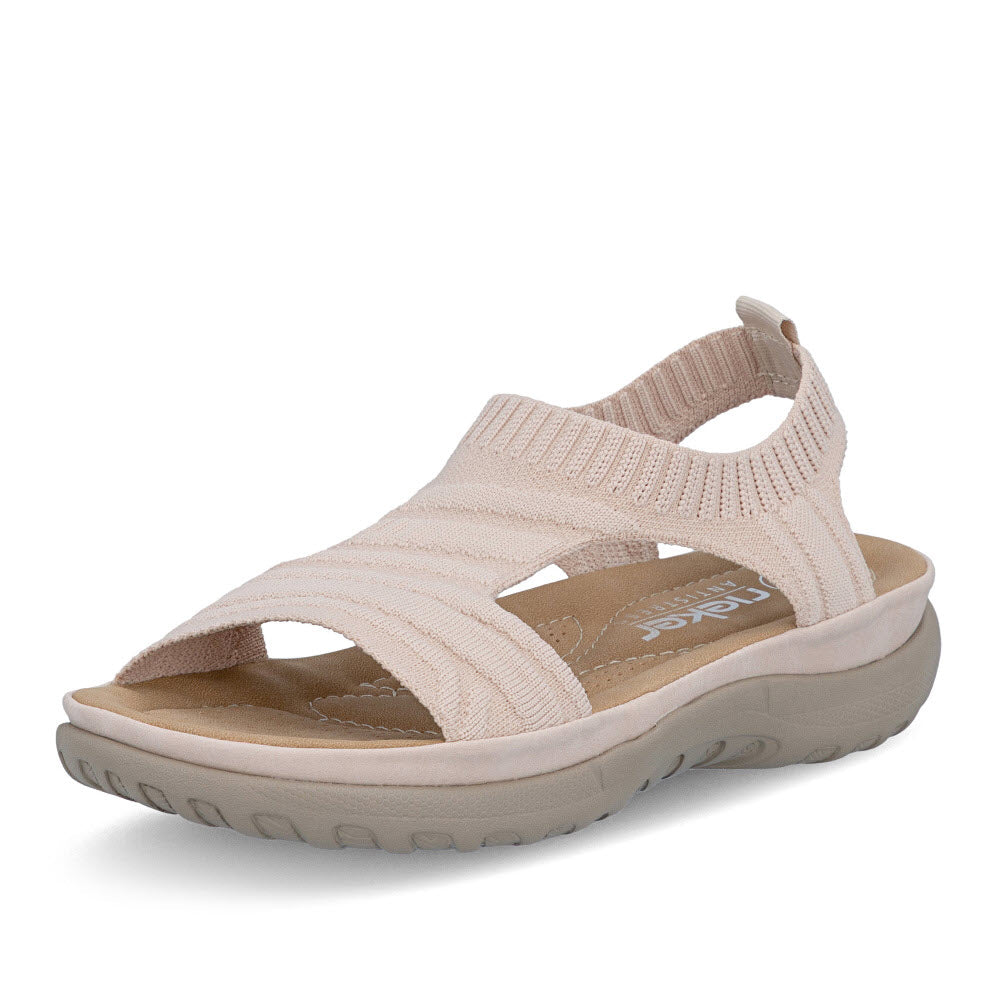 RIEKER STRETCH KNIT SANDAL TAUPE - WOMENS