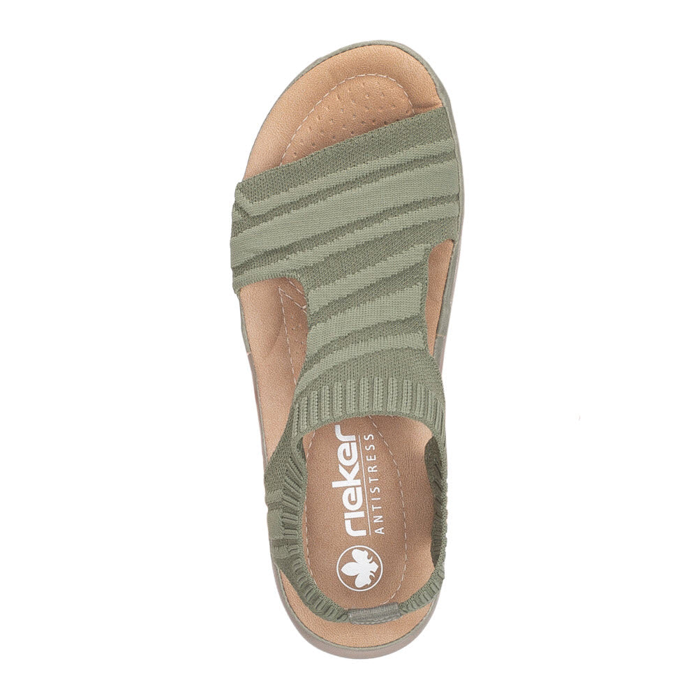 RIEKER STRETCH KNIT SANDAL OLIVE GREEN - WOMENS