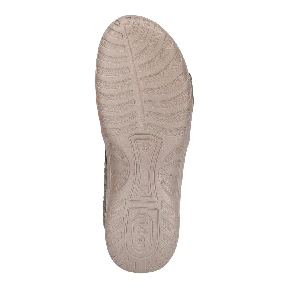RIEKER STRETCH KNIT SANDAL OLIVE GREEN - WOMENS