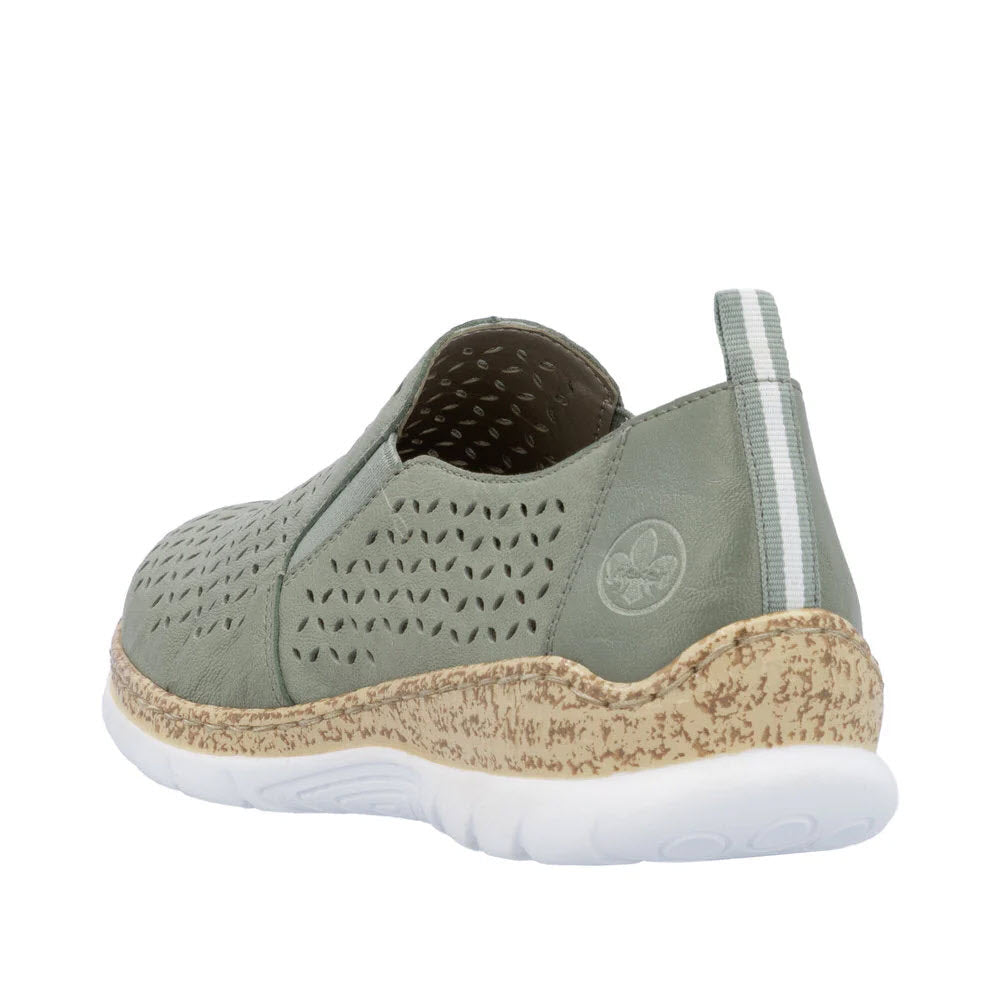 RIEKER PERFORATED DOUBLE GORE SLIP ON MINT - WOMENS